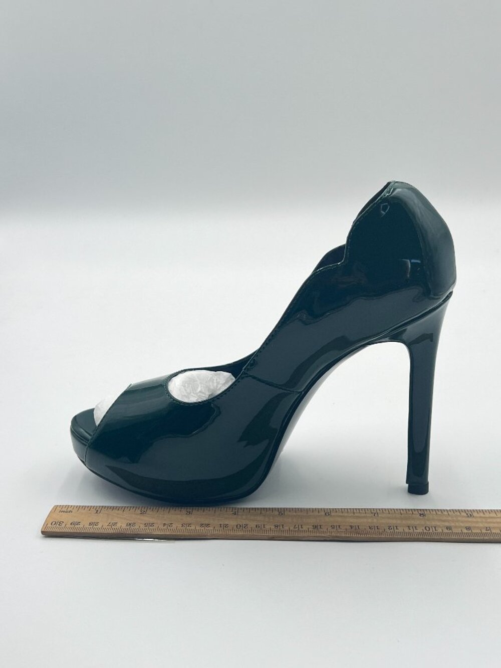 FSJ Green Peep Toe Platform Pumps Sexy High Heels Slip On Patent Leather Pumps